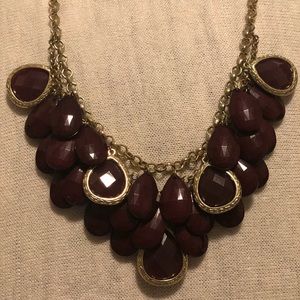 Maroon and gold fashion necklace
